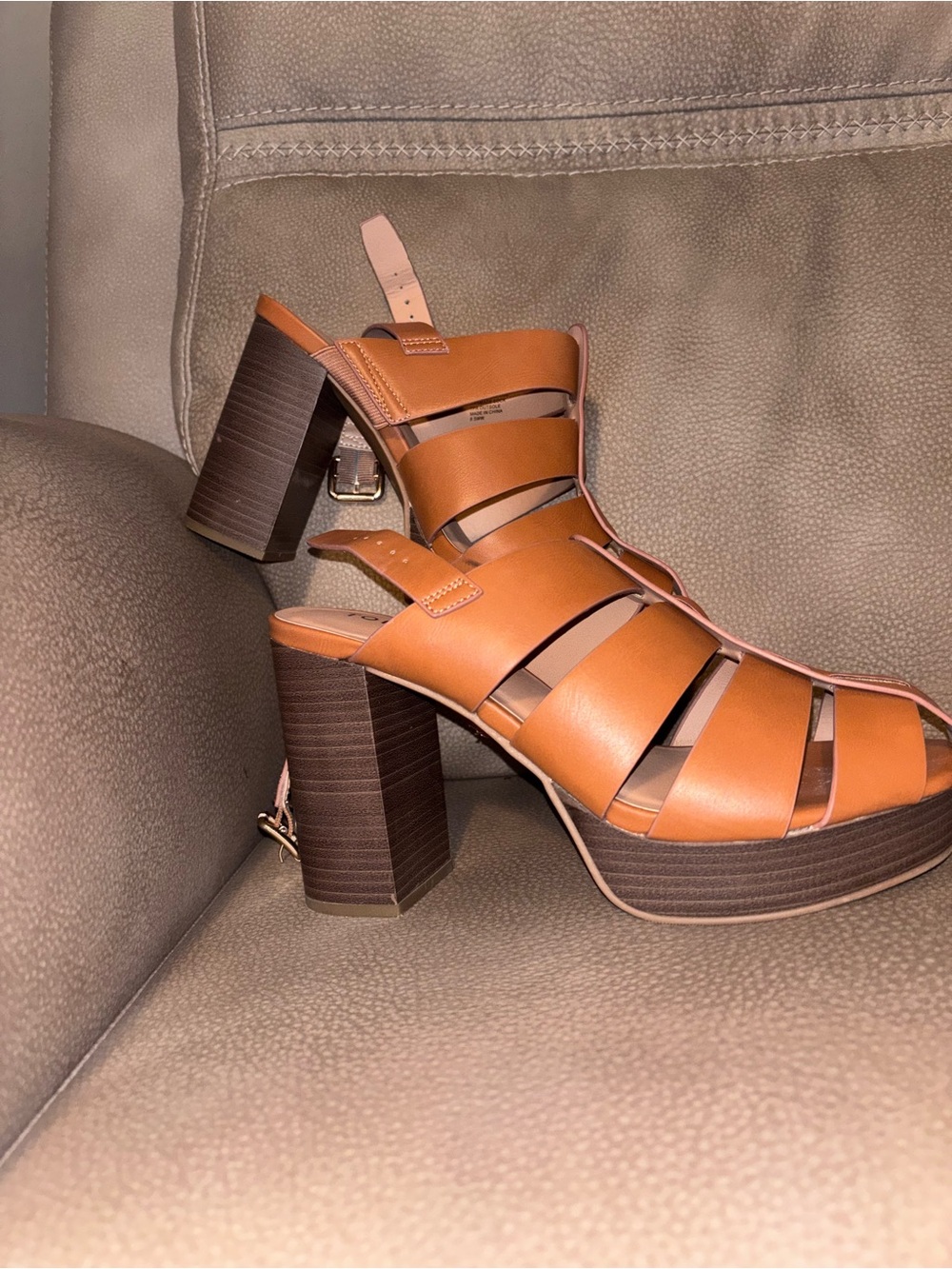 torrid Cognac Strappy Block Heel Sandal